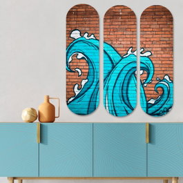 Wallity Cuadro Decorativo de MDF Multicolor (3 Piezas, 70 x 70 cm)